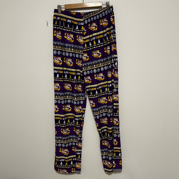 LSU Tigers Pyjama Bottoms Men's Size Medium Holiday Winter Loungewear - Picture 2 of 8